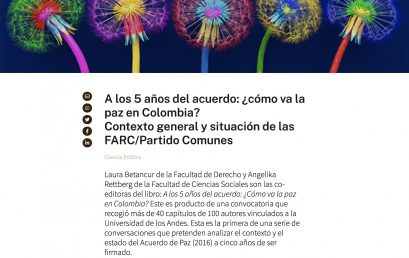 “A los 5 años del acuerdo: ¿cómo va la paz en Colombia? Contexto general y situación de las FARC/Partido Comunes”