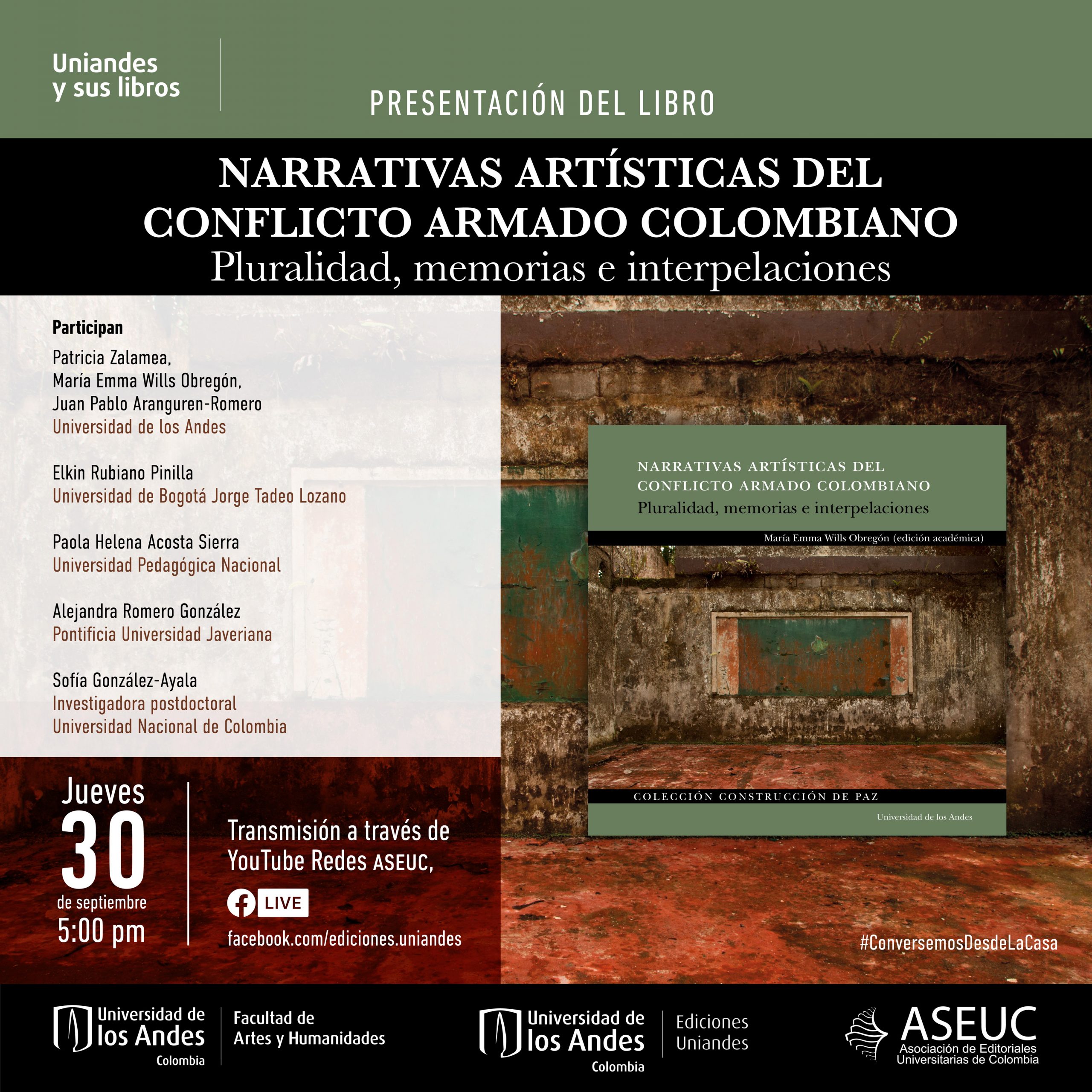 Presentación del libro: Narrativas artísticas del conflicto armado colombiano. Pluralidad, memorias e interpelacioness