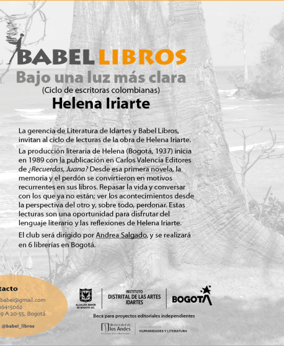Club de lectura de la obra de Helena Iriarte. Conduce Andrea Salgado