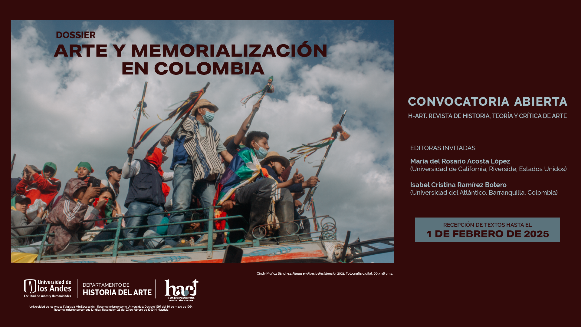 Convocatoria H-ART dossier ‘Arte y memorialización en Colombia’