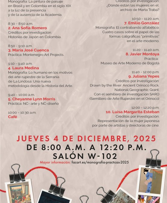 Monografías, practicas de grado y créditos por investigación 2025-2